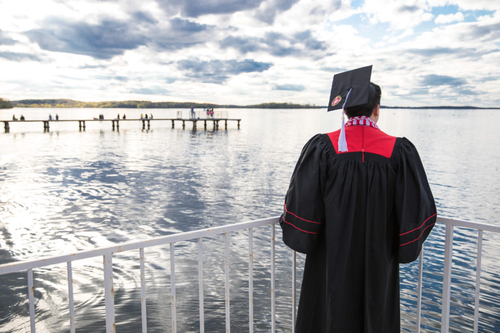 UW-Madison Graduate by Lake Mendota