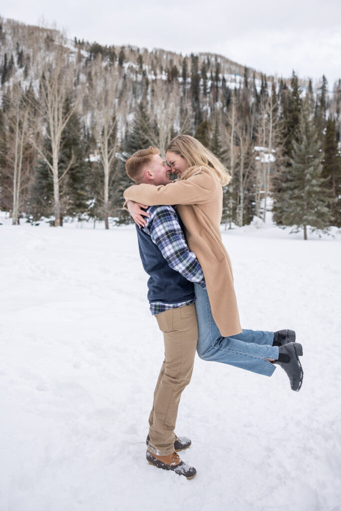 Winter Engagement Session in Vail, Colorado