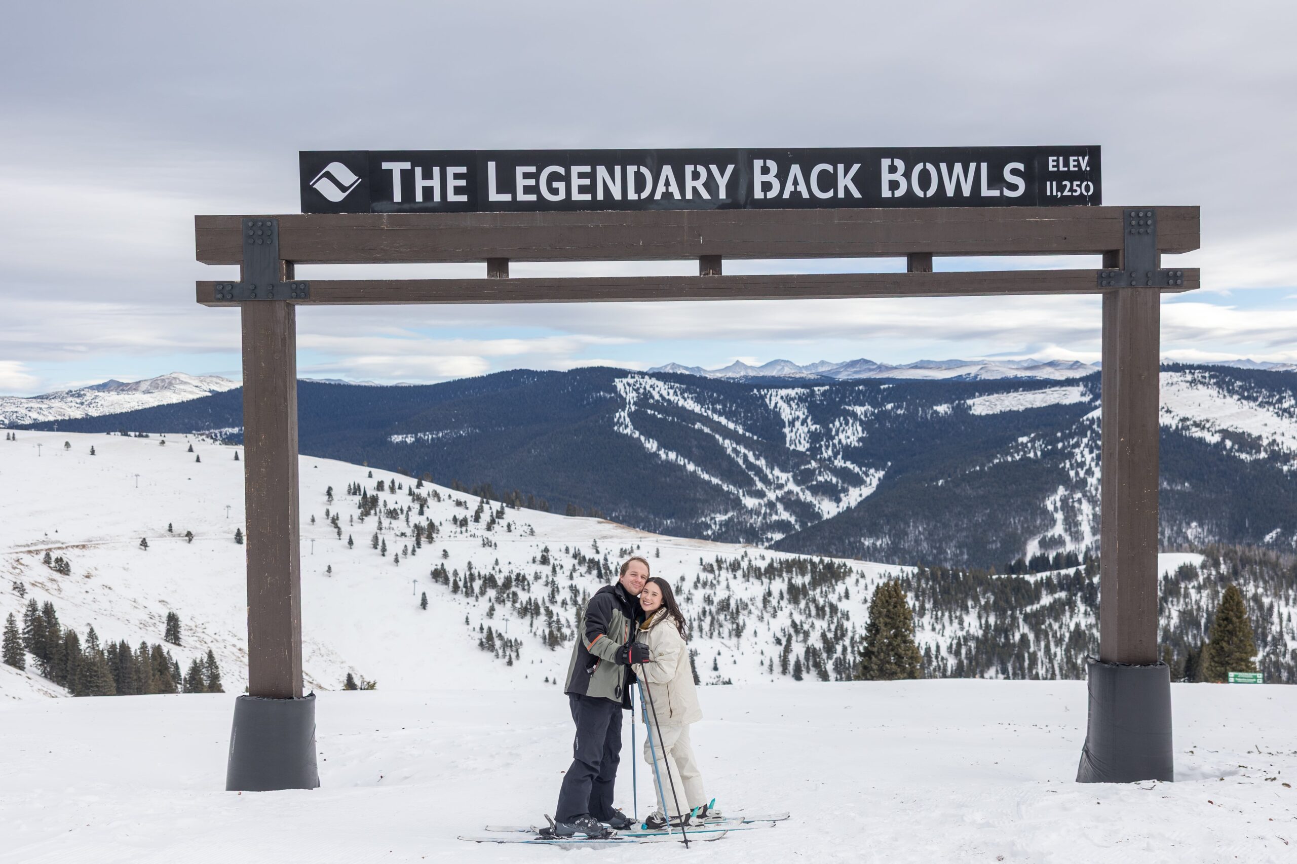 Vail back bowls ski engagement